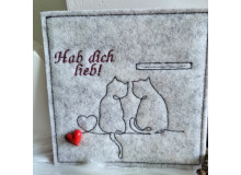 Stickdatei - Katzenpaar Line Art 1